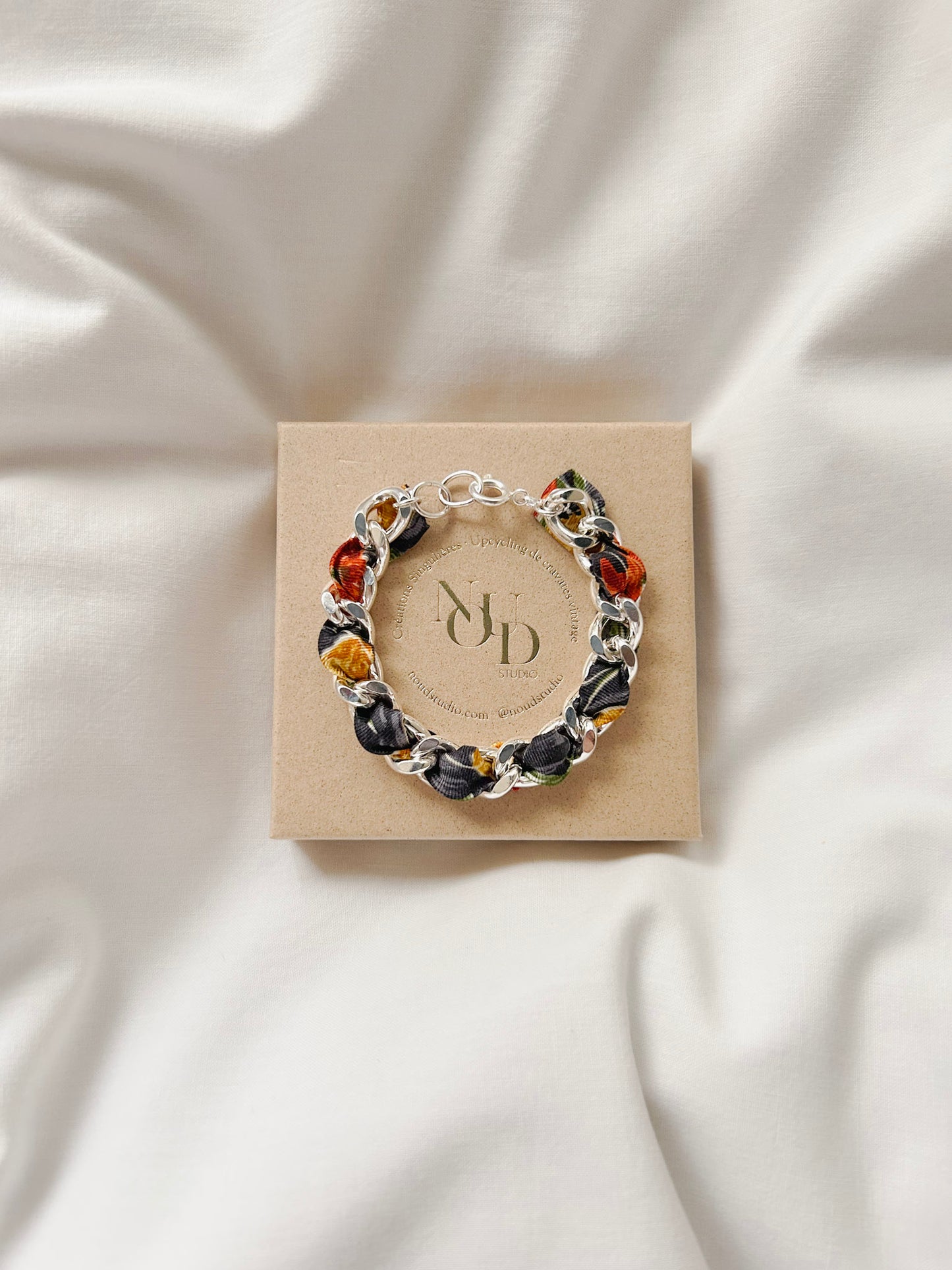 Bracelet Mailles Upcyclé 'Jardin d'hiver'