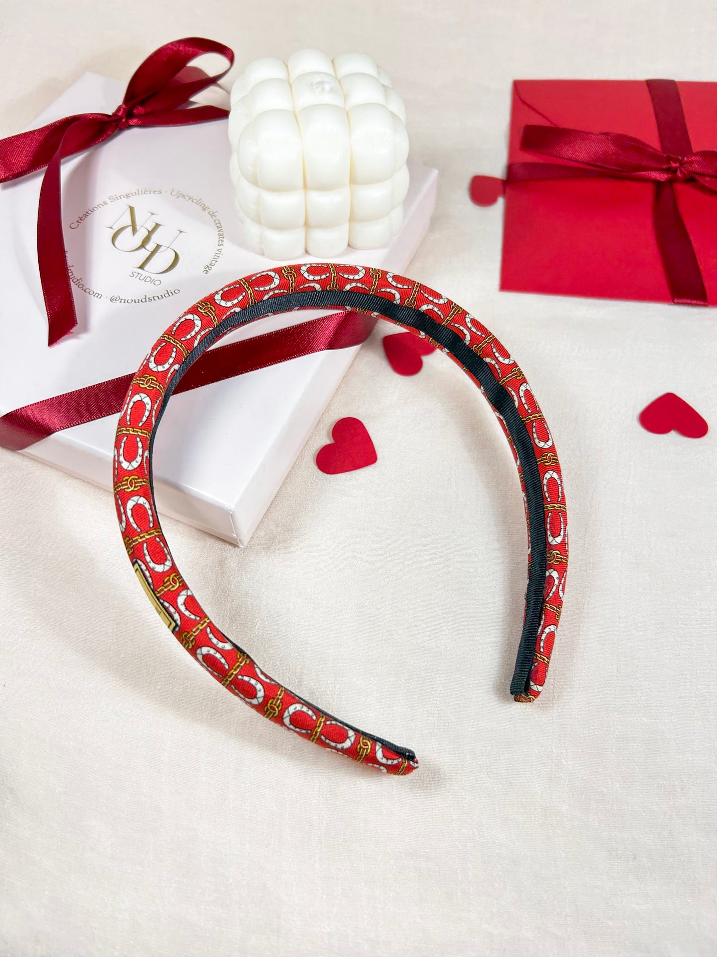 Headband Upcyclé Iconique 'Cavalier'