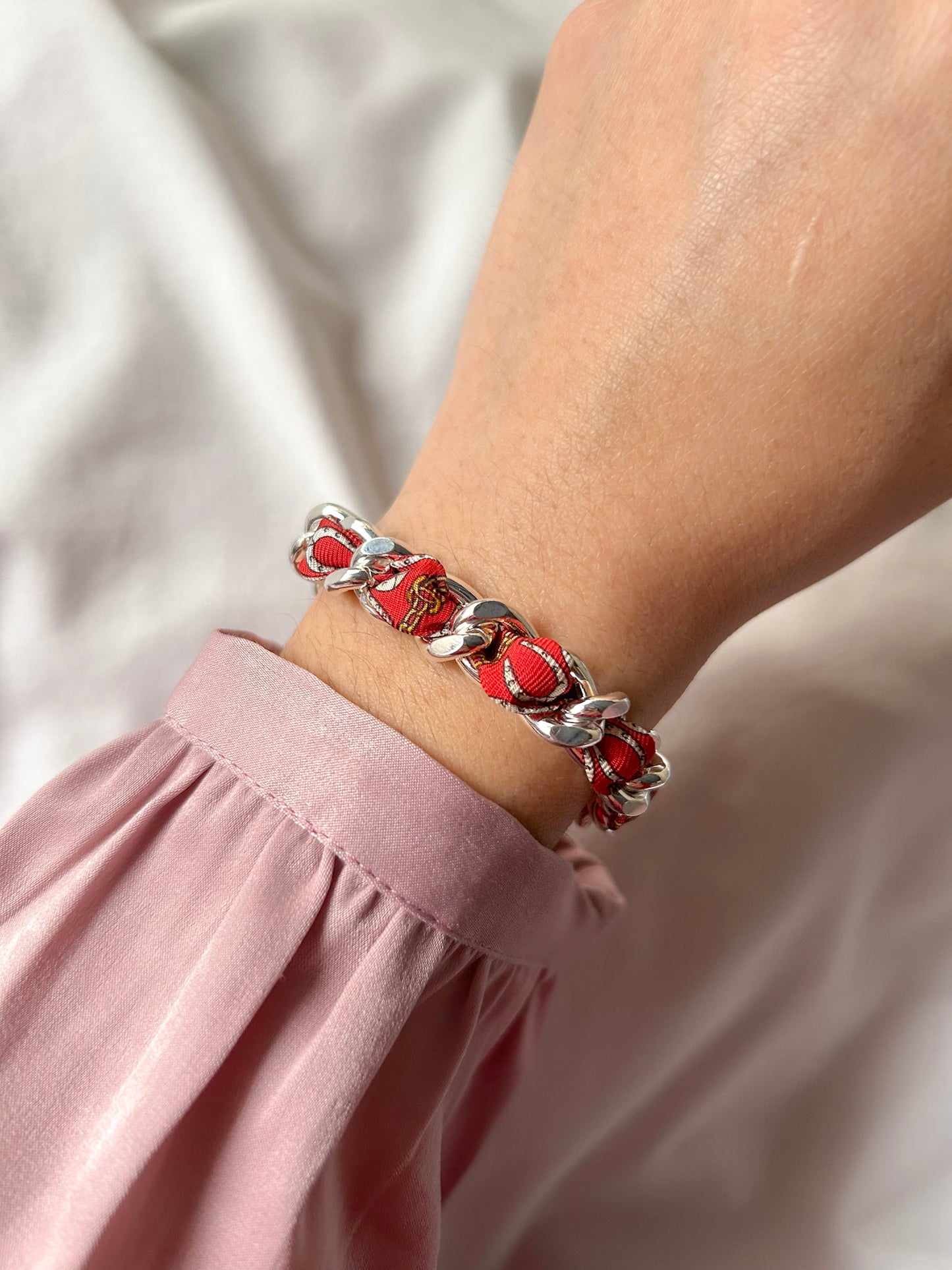 Bracelet Mailles Upcyclé Iconique 'Cavalier'