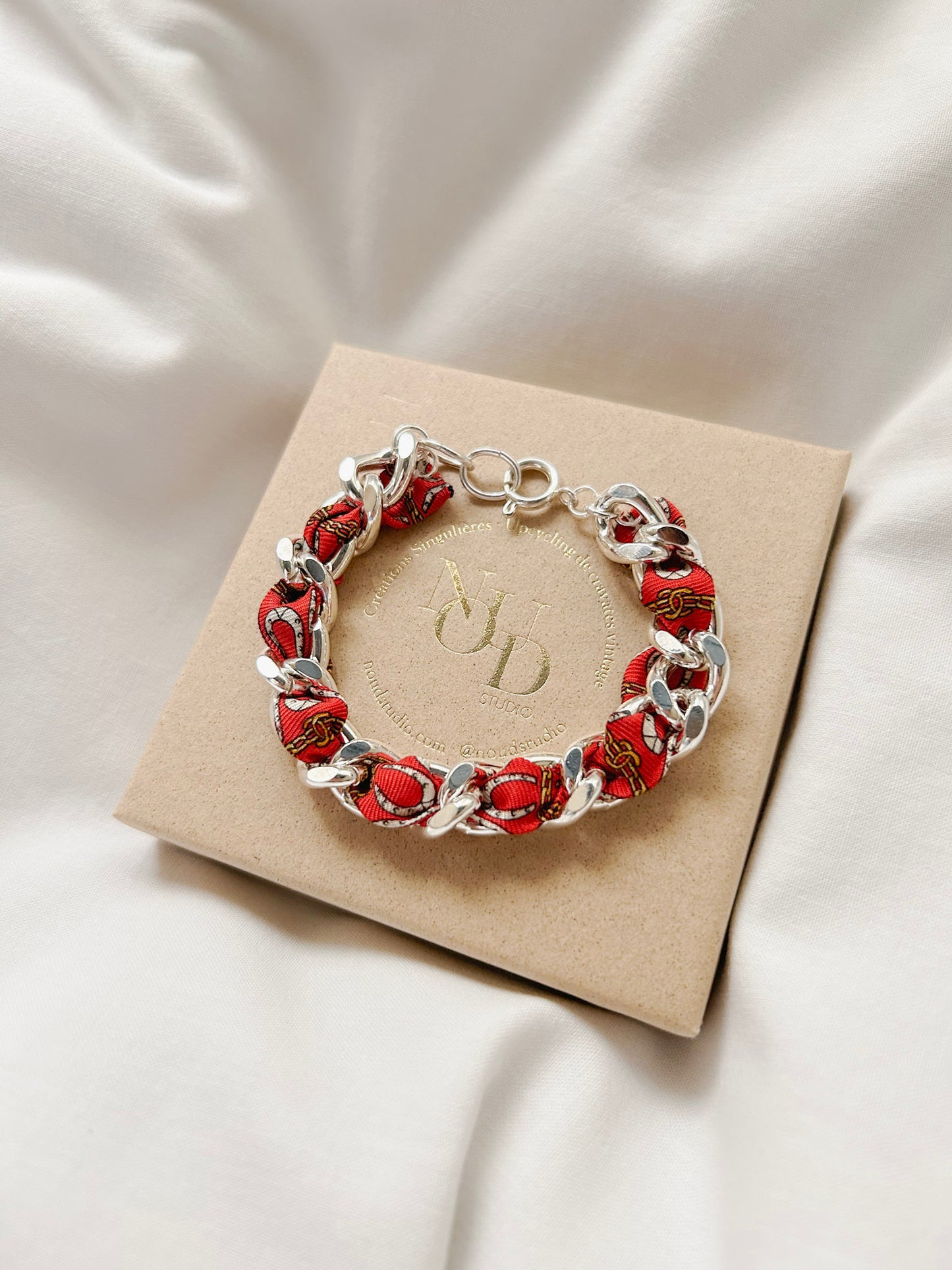 Bracelet Mailles Upcyclé Iconique 'Cavalier'
