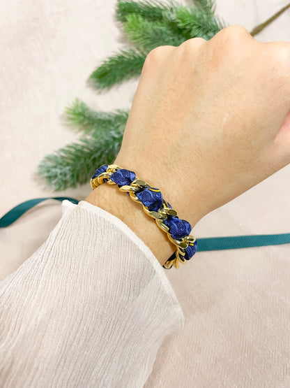 Bracelet Mailles Upcyclé 'Invasion d'Or'