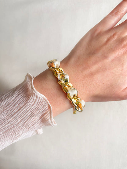 Bracelet Mailles Upcyclé 'Désert Blanc'