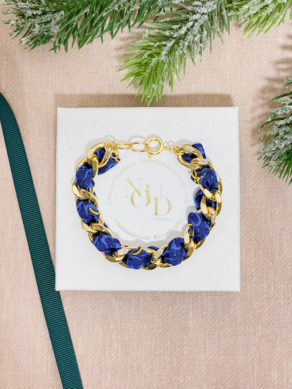 Bracelet Mailles Upcyclé 'Invasion d'Or'