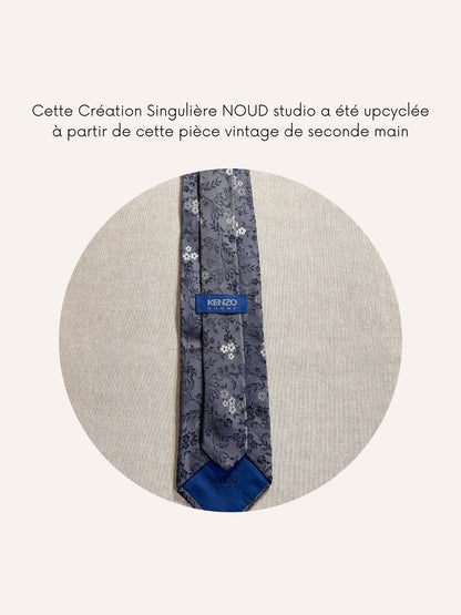 Collier Mailles Upcyclé Tout en Soie ' Forêt Obscure'
