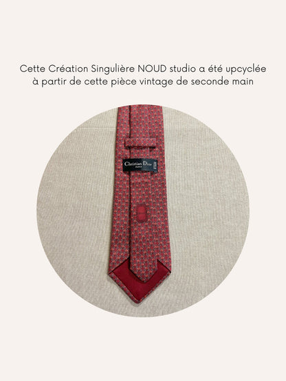 Collier Mailles Upcyclé Tout en Soie 'Bouchée Marbrée'