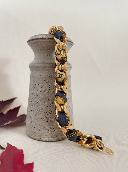 Bracelet Mailles Upcyclé Iconique 'Epis d'automne'