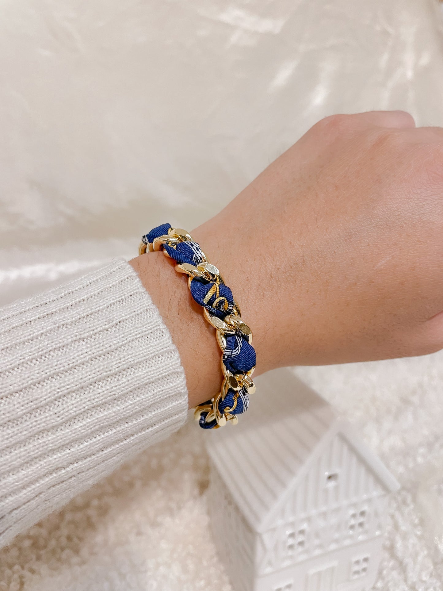 Bracelet Mailles Upcyclé 'Accords nocturnes'