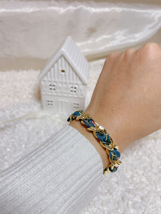 Bracelet Mailles Upcyclé 'Rêve en forêt'