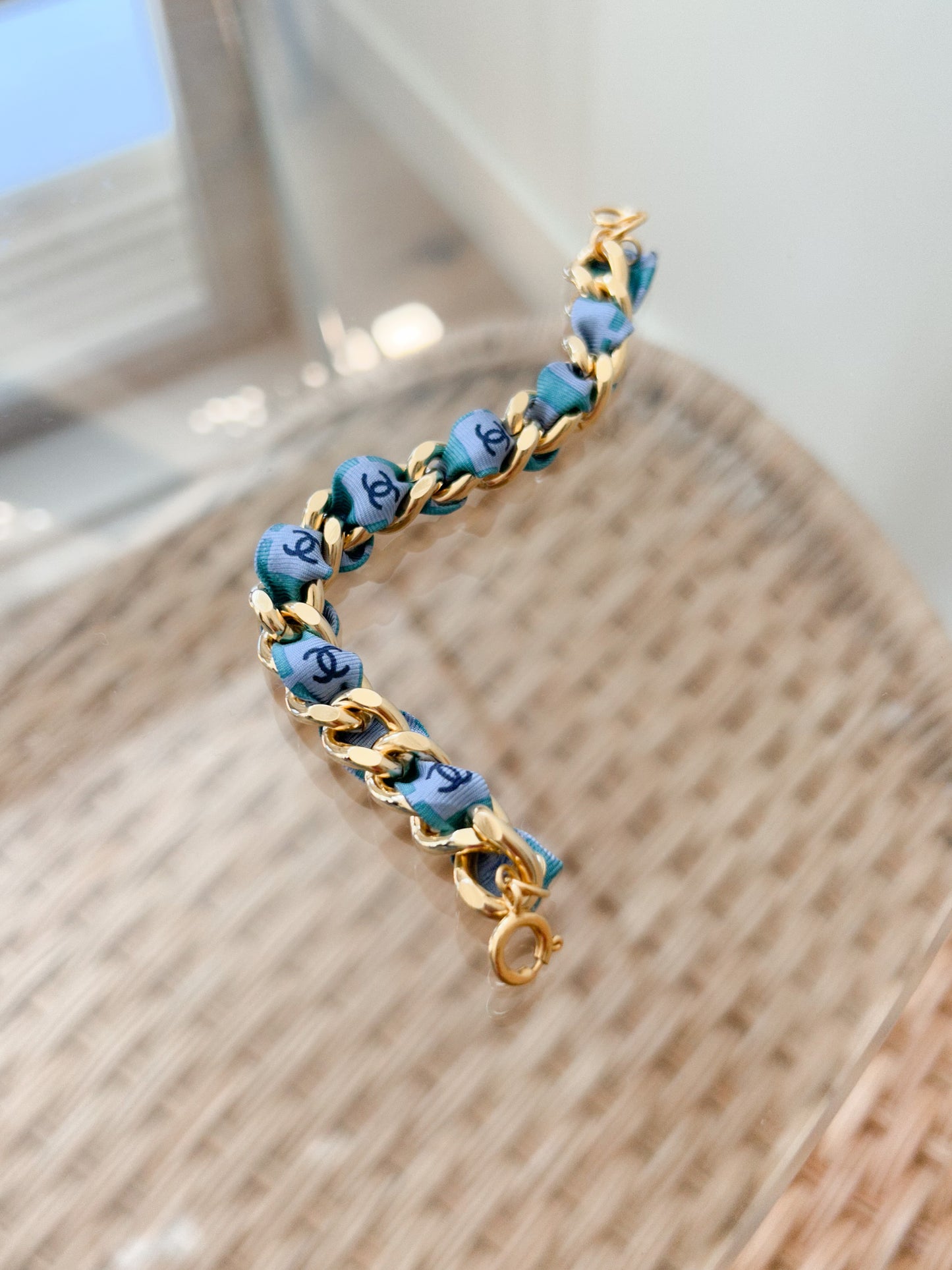 Bracelet Mailles Upcyclé Iconique 'Été Azur'