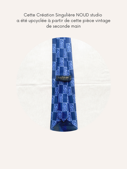 Collier Mailles Upcyclé Tout en Soie 'Licornes des Neiges'