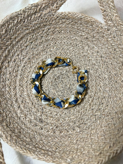 Bracelet Mailles Upcyclé 'Porcelaine'