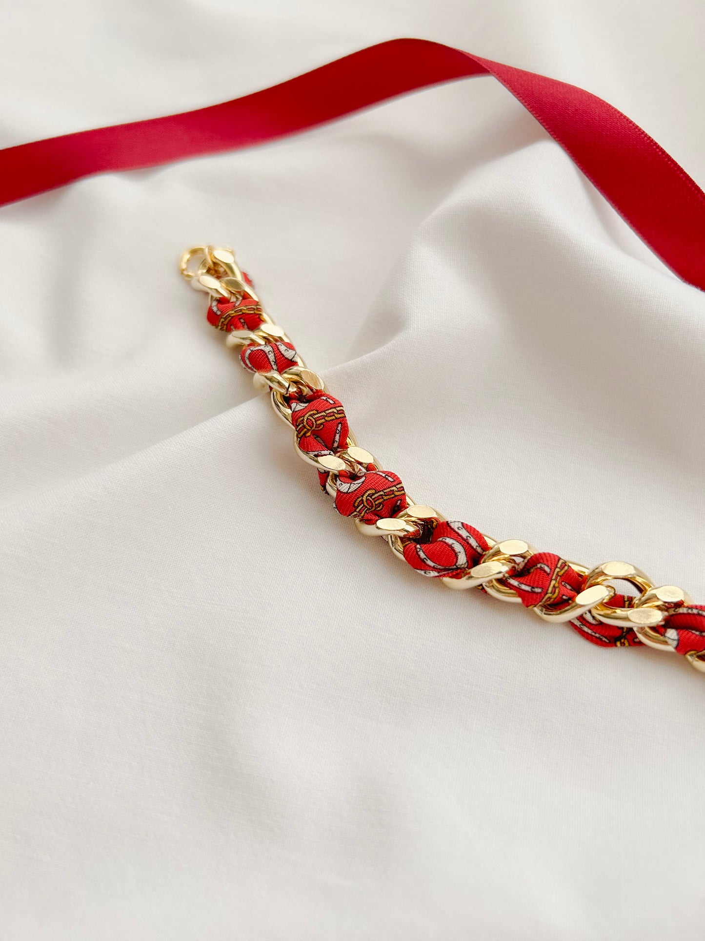 Bracelet Mailles Upcyclé Iconique 'Cavalier'