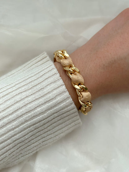 Bracelet Mailles Upcyclé 'Nude'